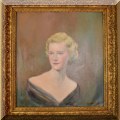 A01. Oil painting portrait on canvas by Joan Trimble-Smith. Canvas: 21" x 22" 